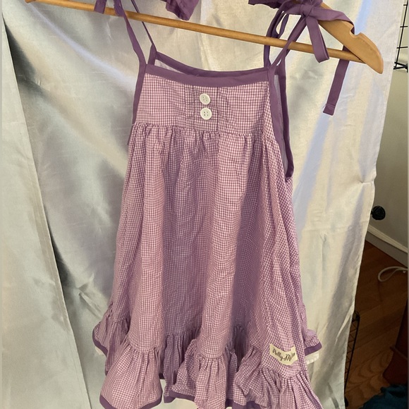 Purple gingham dress with bloomers - Picture 4 of 6